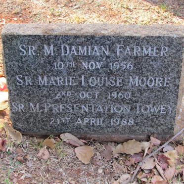 FARMER M. Damian -1956 :: MOORE Marie Louise -1960 :: TOWEY M. Presentation -1988