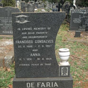 FARIA Francisco Gonsalves, de 1886-1967 &amp; Anna 1891-1954