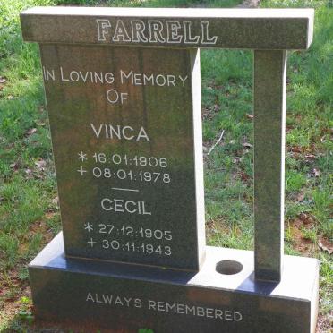 FARRELL Cecil 1905-1943 &amp; Vinca 1906-1978
