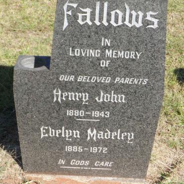 FALLOWS Henry John 1880-1943 &amp; Evelyn Madeley 1885-1972