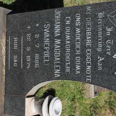 FERREIRA Johanna Magdalena nee SWANEPOEL 1886-1974