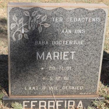 FERREIRA Mariet 1981-1981