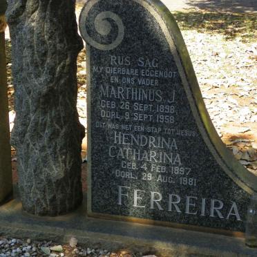 FERREIRA Marthinus J. 1898-1958 &amp; Hendrina Catharina 1897-1981