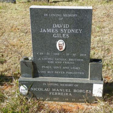 FERREIRA Nicolau Manuel Borges 1919-1976 :: GILES David James Sydney 1982-2013