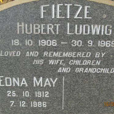 FIETZE Hubert Ludwig 1906-1969 &amp; Edna May 1912-1986