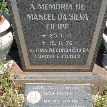 FILIPE Manuel da Silva 1911-1976 &amp; Adelina Ferreira Iria 1911-2001