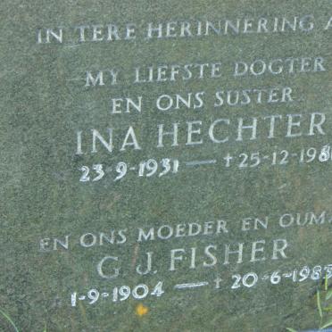 FISHER G.J. 1904-1983 :: HECHTER Ina 1931-1981