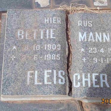FLEISCHER Mannie 1910-1993 :: FLEISCHER Bettie 1903-1985