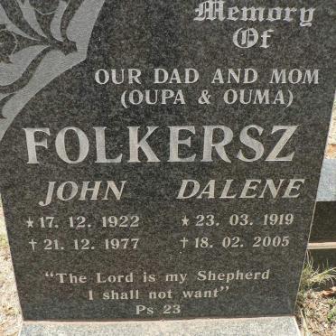 FOLKERSZ John 1922-1977 &amp; Dalene 1919-2005