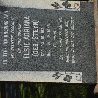 FOURIE Elsie Adriana nee STEYN 1931-1958