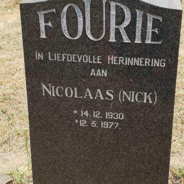 FOURIE Nicolaas 1930-1977