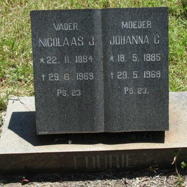 FOURIE Nicolaas J., 1884-1969 &amp; Johanna C. 1885-1969