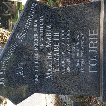 FOURIE Martha Maria Elizabeth 1908-1985