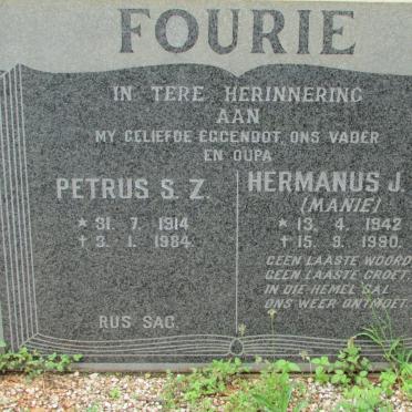FOURIE Petrus S.Z. 1914-1984 :: FOURIE Hermanus J.C. 1942-1990