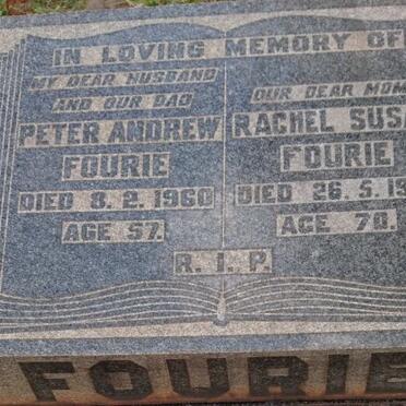 FOURIE Peter Andrew -1960 &amp; Rachel Susan -1978