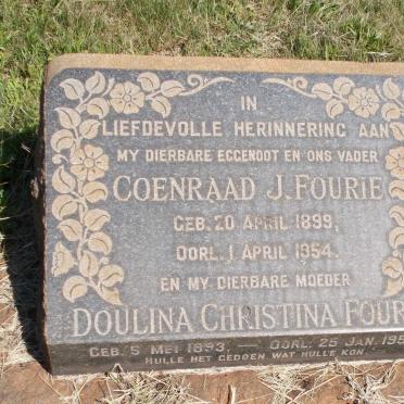 FOURIE Coenraad J. 1899-1954 &amp; Doulina Christina 1893-1958