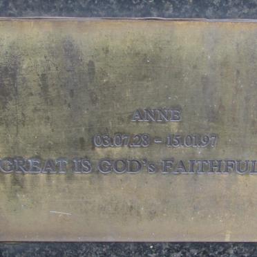 FOURIE Andy 1928-1970 &amp; Anne 1928-1997