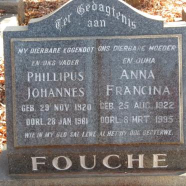 FOUCHE Phillipus Johannes 1920-1961 &amp; Anna Francina 1922-1995