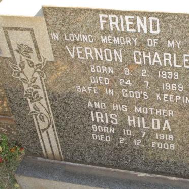 FRIEND Iris Hilda 1918-2006 :: FRIEND Vernon Charles 1939-1969
