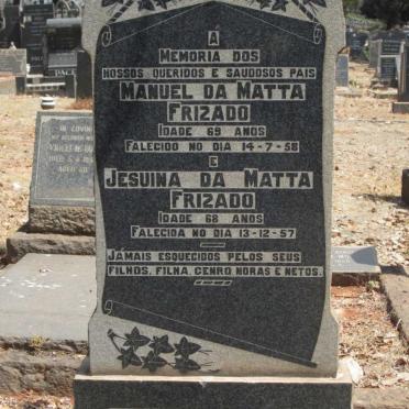 FRIZADO Manuel, DA MATTA -1958 :: DA MATTA FRIZADO Jesuina -1957