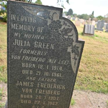 FREIBERG James Frederick, von 1907-1962 &amp; Julia GREEN formerly VON FREIBERG nee LEE 1914-1961