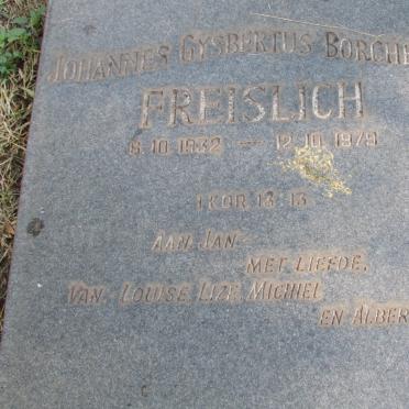 FREISLICH Johannes Gysbertus Borcherds 1932-1979