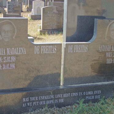 FREITAS Maria Madalena, de 1918-1996 :: DE FREITAS Antonio Alberto 1944-1997