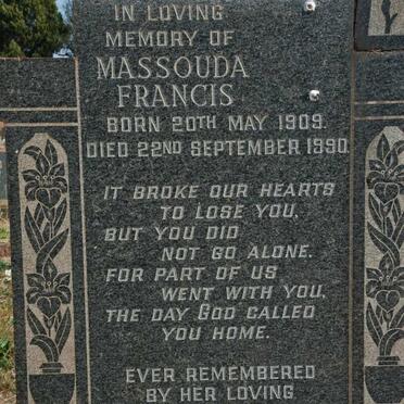 FRANCIS Massouda 1909-1990