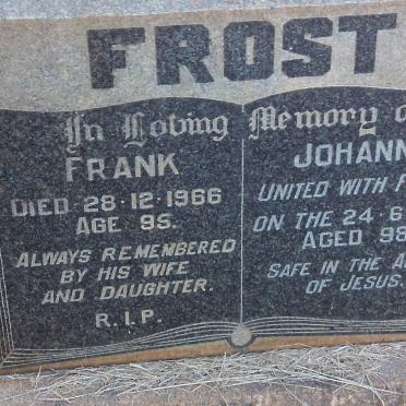 FROST Frank -1966 &amp; Johanna -1977