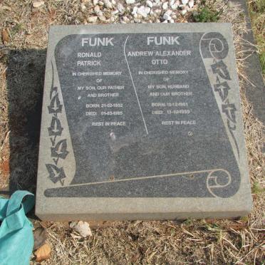 FUNK Otto Theodore Rudolph 1927-1965 &amp; Jean Rita 1929-2010 :: FUNK Ronald Patrick 1952-1985