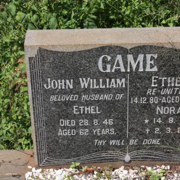 GAME John William -1946 &amp; Ethel -1980 :: GAME Nora 1915-2011
