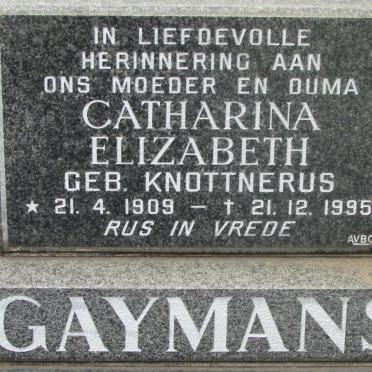 GAYMANS Catharina Elizabeth nee KNOTTNERUS 1909-1995