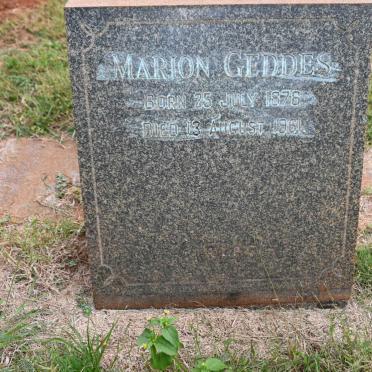 GEDDES Marion 1878-1961