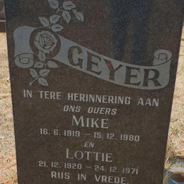 GEYER Mike 1919-1980 &amp; Lottie 1920-1971