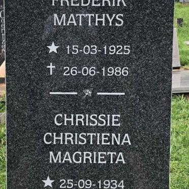 GEYSER Thys Frederik Matthys 1925-1986 :: GEYSER Chrissie Christiena Magrieta 1934-2005