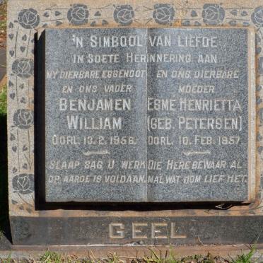 GEEL Benjamen William -1956 &amp; Esme Henrietta PIETERSEN -1957