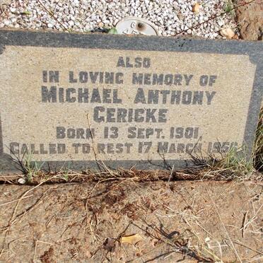 GERICKE Michael Anthony 1901-1956