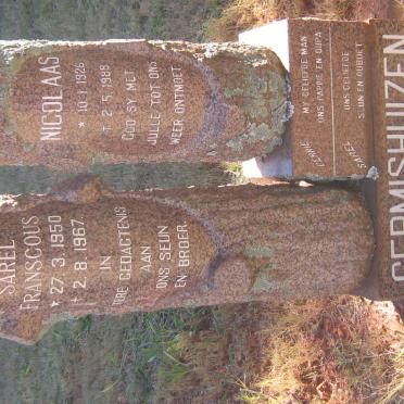 GERMISHUIZEN Nicolaas 1926-1988 :: GERMISHUIZEN Sarel Franscous 1950-1967