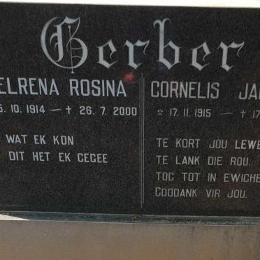 GERBER Cornelis Jacobus 1915-1978 &amp; Kelrena Rosina 1914-2000