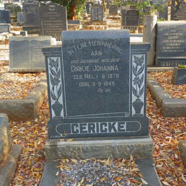 GERICKE Dirkie Johanna nee NEL 1876-1948