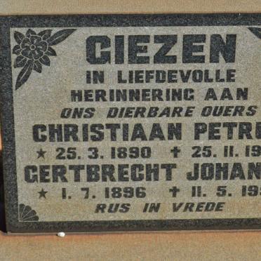 GIEZEN Christiaan Petrus 1890-1955 &amp; Gertbrecht Johanna 1896-1959