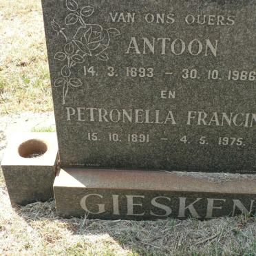 GIESKEN Antoon 1893-1966 &amp; Petronella Francina 1891-1975