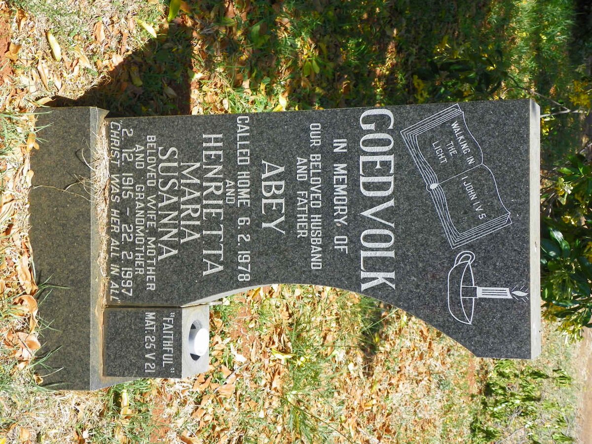 GOEDVOLK Abey -1978 &amp; Henrietta Maria Susanna 1915-1997