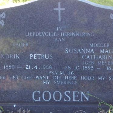 GOOSEN Hendrik Petrus 1889-1958 &amp; Susanna Magdalena Catharina MEYER 1893-1979