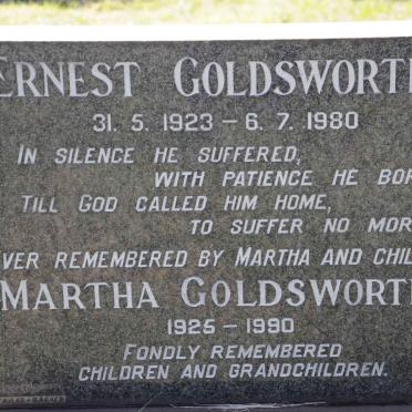 GOLDSWORTHY Ernest 1923-1980 &amp; Martha 1925-1990