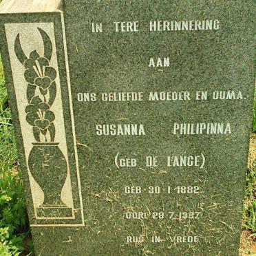 GOOSEN Susanna Philipinna nee DE LANGE 1892-1967