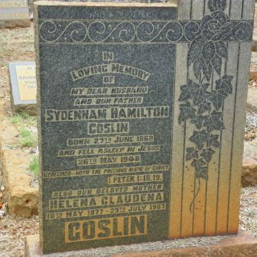 GOSLIN Sydenham Hamilton 1868-1946 &amp; Helena Claudena 1877-1967