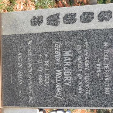 GOUWS Marjory nee WILLIAMS 1930-1983