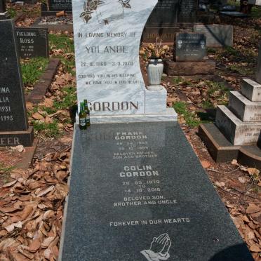 GORDON Yolande 1960-1978 :: GORDON Frank 1962-1999 :: GORDON Colin 1970-2018