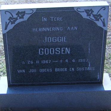 GOOSEN Joggie 1967-1987